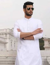 Men Kurta Shalwar Kameez Eid Pakistani Indian Dress 2026 Style Black