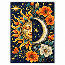 Sun and Moon Full-Drill Diamond Painting Kit   30  40 cm