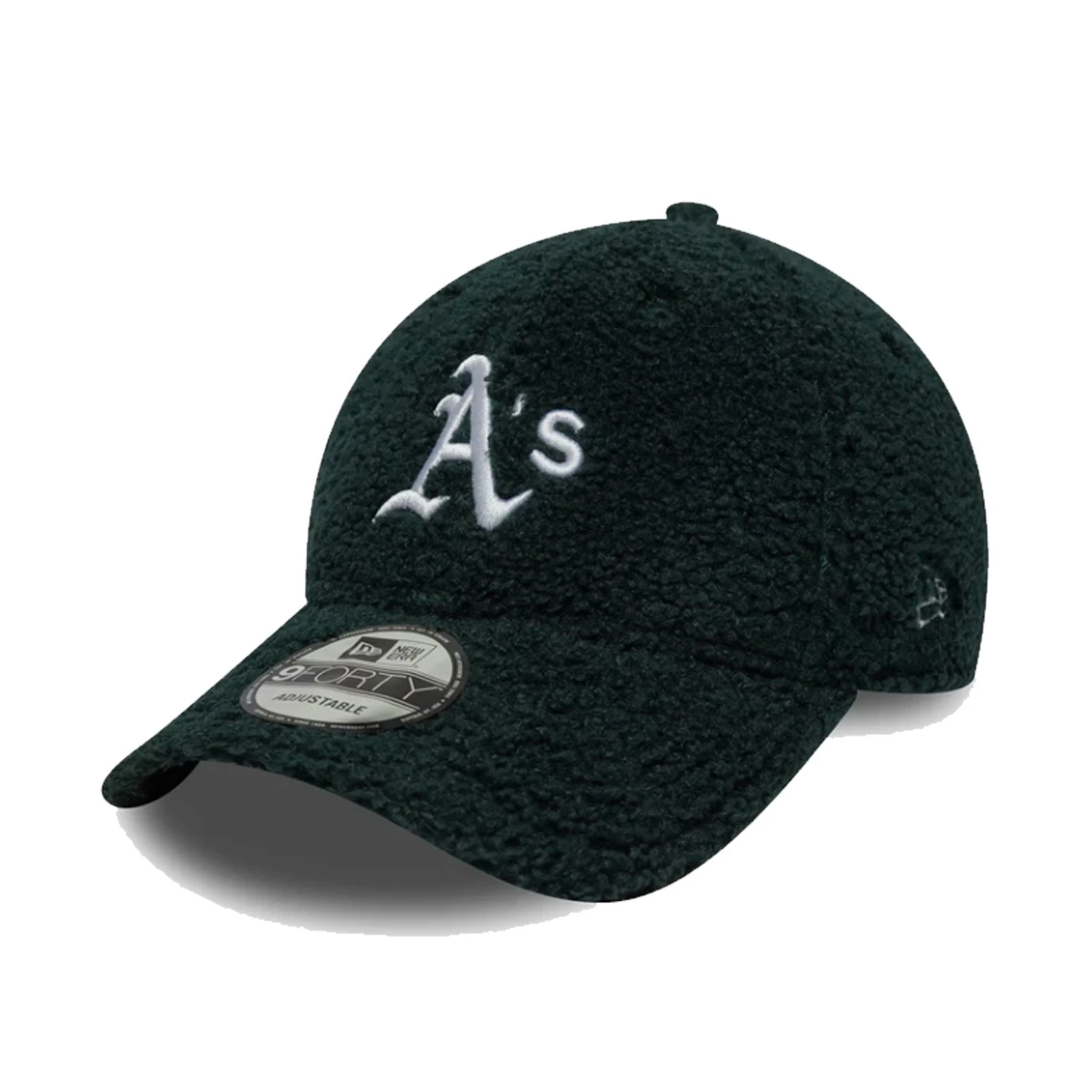 New Era Cap Men's MLB Oakland Athletics Teddy Fleece Dark Green Borg 9FORTY Hat