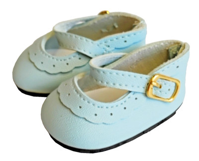 Light Blue Scalloped Trim High Quality Shoes for Bitty Baby Doll Clothes