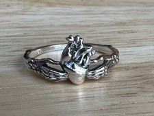 Sterling Silver Skeleton Hands Heart Ring – Size 9, Till Death Do Us Part