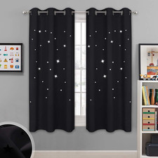 Nicetown Magic Starry Window Drapes - Laser Cutting Stars Nap Time Blackout