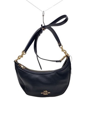 Coach Mia Small Black Pebbled Leather 2WAY Shoulder Crossbody Bag Handbag CO996
