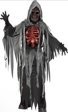 Fun World Smoldering Reaper M 8-10 Death Grim Glowing Child Halloween Costume
