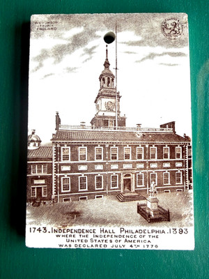 Wedgwood Advertising  1893  Calendar  Tile Independence Hall 1743