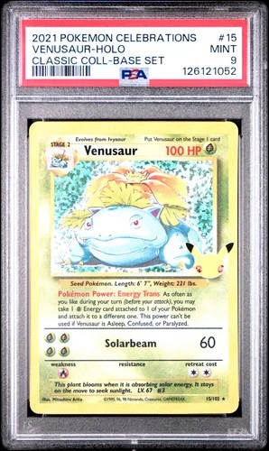 2021 POKEMON CELEBRATIONS CLASSIC COLL #15 VENUSAUR-HOLO PSA 9