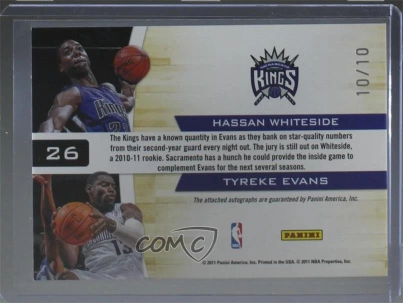 2010-11 Playoff Contenders Patches Black /10 Hassan Whiteside #26 Rookie Auto RC - Image 2 of 2