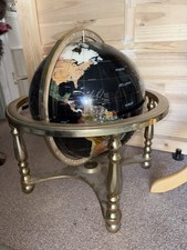Gemstone World Globe 16-inch Tall Lapis Globe 