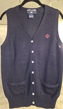 VTG NWOT Ralph Lauren Polo Sport Navy Sleeveless Golf Vest Red Creast Knit Sz M