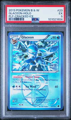 PSA 5 Glaceon Holo Cracked Ice #23 2013 Black & White Plasma