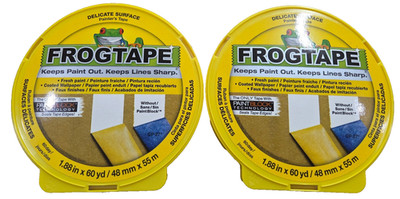 (2) FROGTAPE YELLOW Delicate Surface Painter's Tape PaintBlock 1.88'' X 60 YARDS