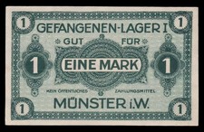 i-010491 Germany 1 Mark 1914-1918. POW Camp Munster AU/UNC