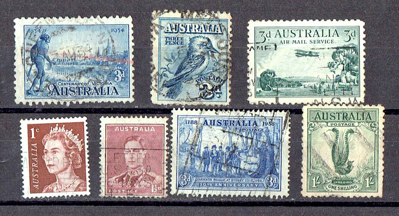AUSTRALIA 1929-32. 7 used stamps HV