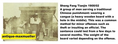China Sheng Fang Tianjin Tientsin Chinese Punishment Cangue orig photo 1900s