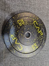 CAP Barbell 35 lb. Rubber Olympic Bumper Plate Black with Color Speckles