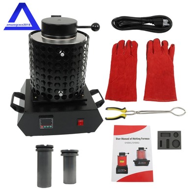 1400W 1+3 KG Upgraded Gold Electric Digital Smelting Furnace 1100 °C / 2100°F