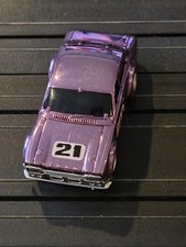 Vintage AURORA AFX Slot car FORD ESCORT Purple CHROME 21 HTF
