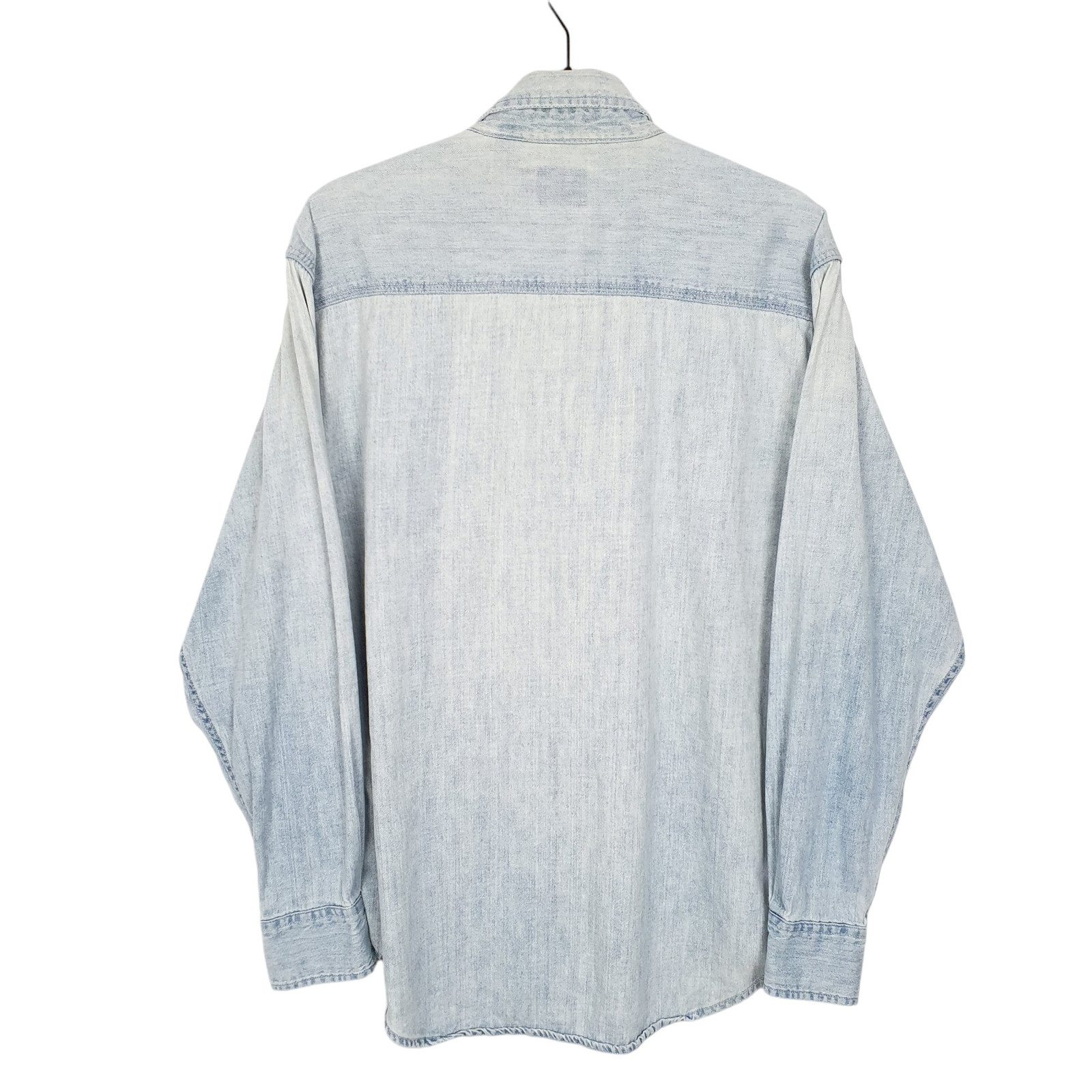 GAP Blue Shirt Denim Chambray Overshirt Long Sleeve Casual Cotton Mens XS image 3