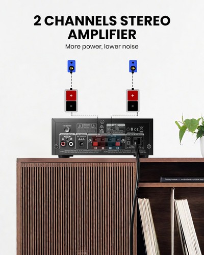 Moukey MAMP3 300W Audio Power Amplifier 2 Channel Amp Stereo Receiver Bluetooth - Afbeelding 5 van 8