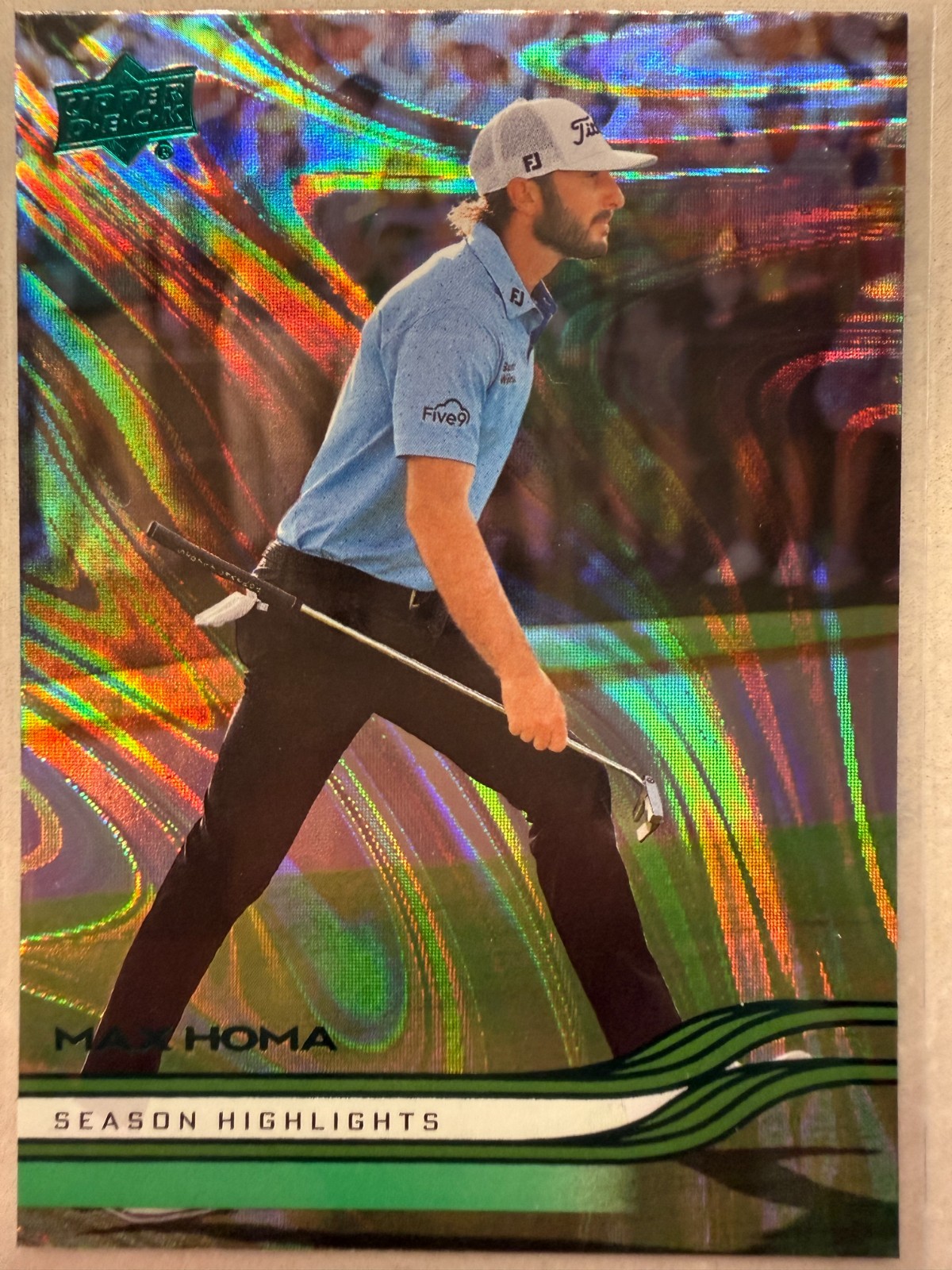 Max Homa 2026 Upper Deck Golf Season Highlights Green Parallel 55
