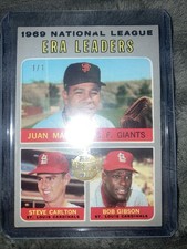 2025 Topps Holiday Buyback 1/1 ERA Leaders Marichal Carlton Gibson 1969 #572