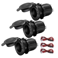 12V Cigarette Lighter Socket Car Marine Motorcycle ATV RV Lighter Socket 3PCS