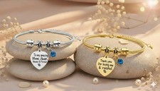 Personalised Bracelet with Engraving for Women or Girls, Heart Chain, Gift Boxed
