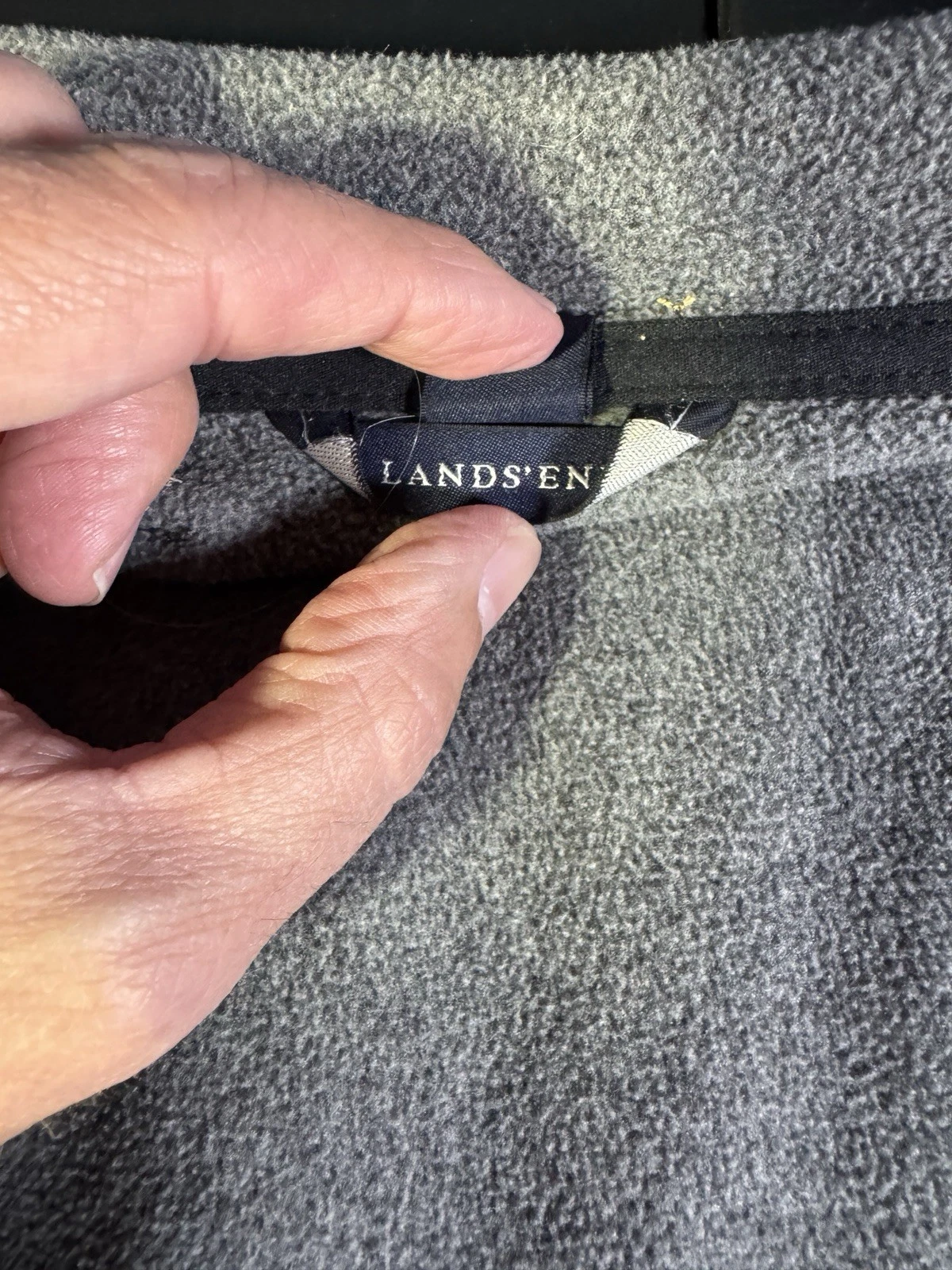 Lands End ThermaCheck Fleece Men’s Large 42-44 Gray Full Zip - product detail image 12