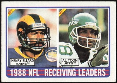 1989 Topps #218 1988 NFL Receiving Leaders (Henry Ellard / Al Toon)
