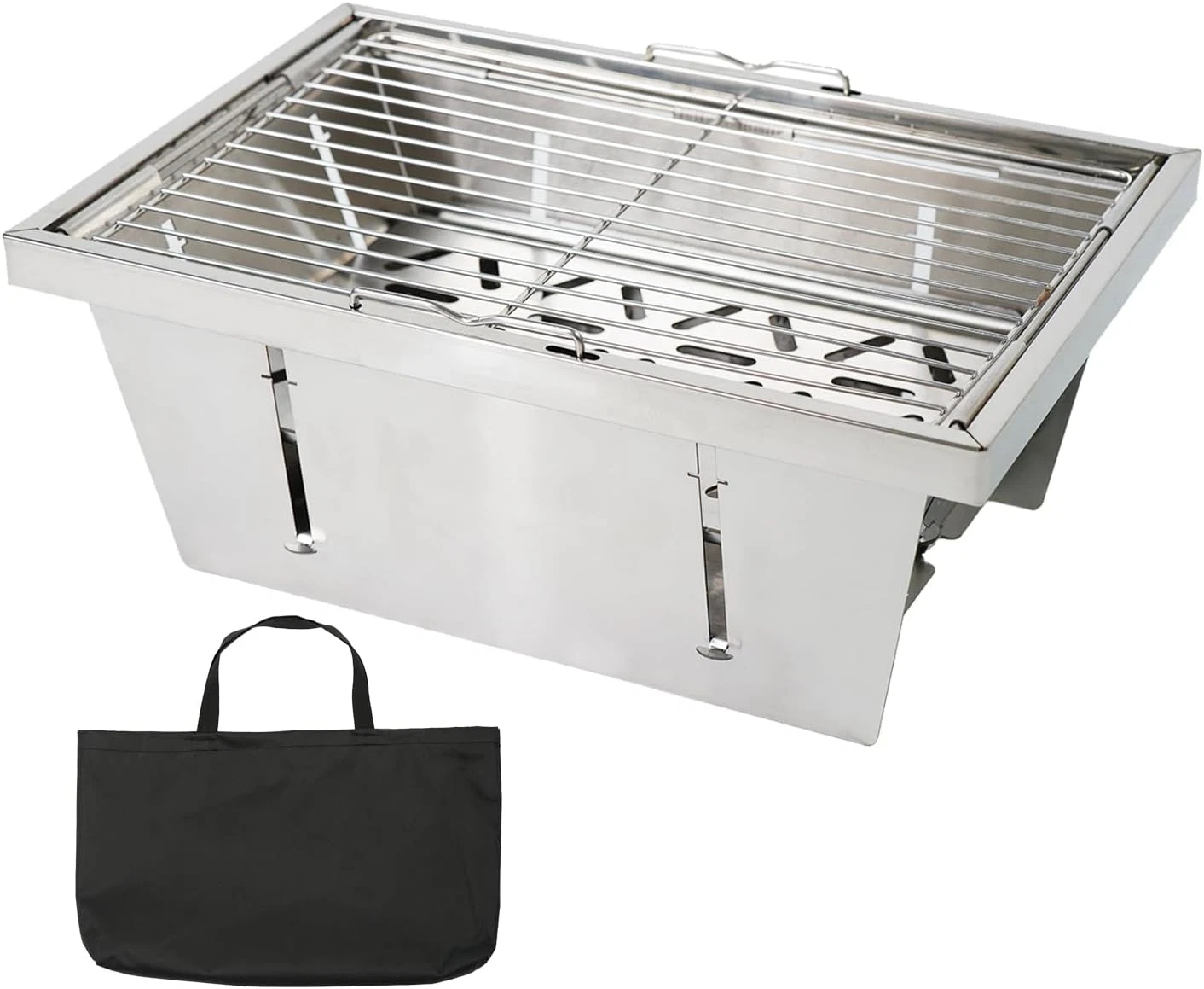 Parrilla carbon acero plegable para mesa IGT asados camping herramienta BBQ