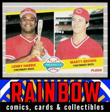 1989 Fleer #645 Lenny Harris / Marty Brown Rookie Cincinnati Reds