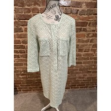 Victoria Beckham For Target Mint Green Floral Eyelet Lace Shirt Dress XL EUC