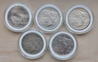 1926s, 1927d, 1928p, 1934p 1935p PEACE SILVER DOLLARS W/Airtight Capsules