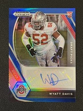 Wyatt Davis 2021 Panini Prizm Draft Picks Blue Auto /149 DPA-WDA RC Vikings