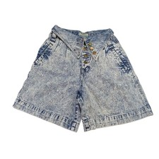 International Stefano Sportswear Vintage Acid Wash V-Waist Denim Shorts Size 5/6
