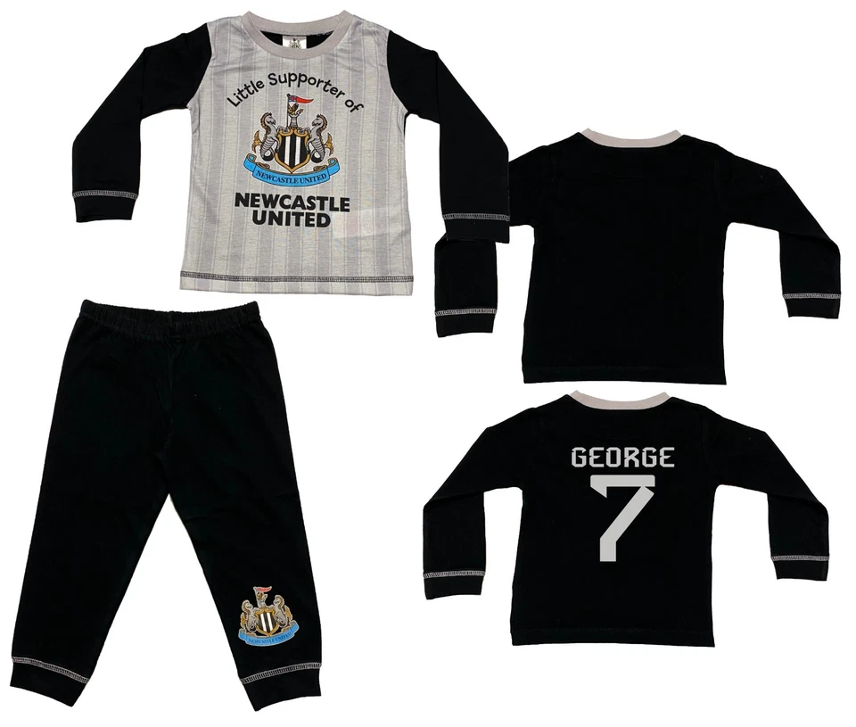 CHELSEA FOOTBALL CLUB Newcastle Football Pyjamas Kids Pjs Ages 1–4 Years – Personalisation Available