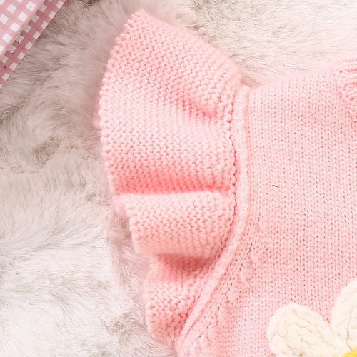 Baby Girl Flower Embroidery Breathable Press Button Romper Bowknot Solid Color - Picture 6 of 38