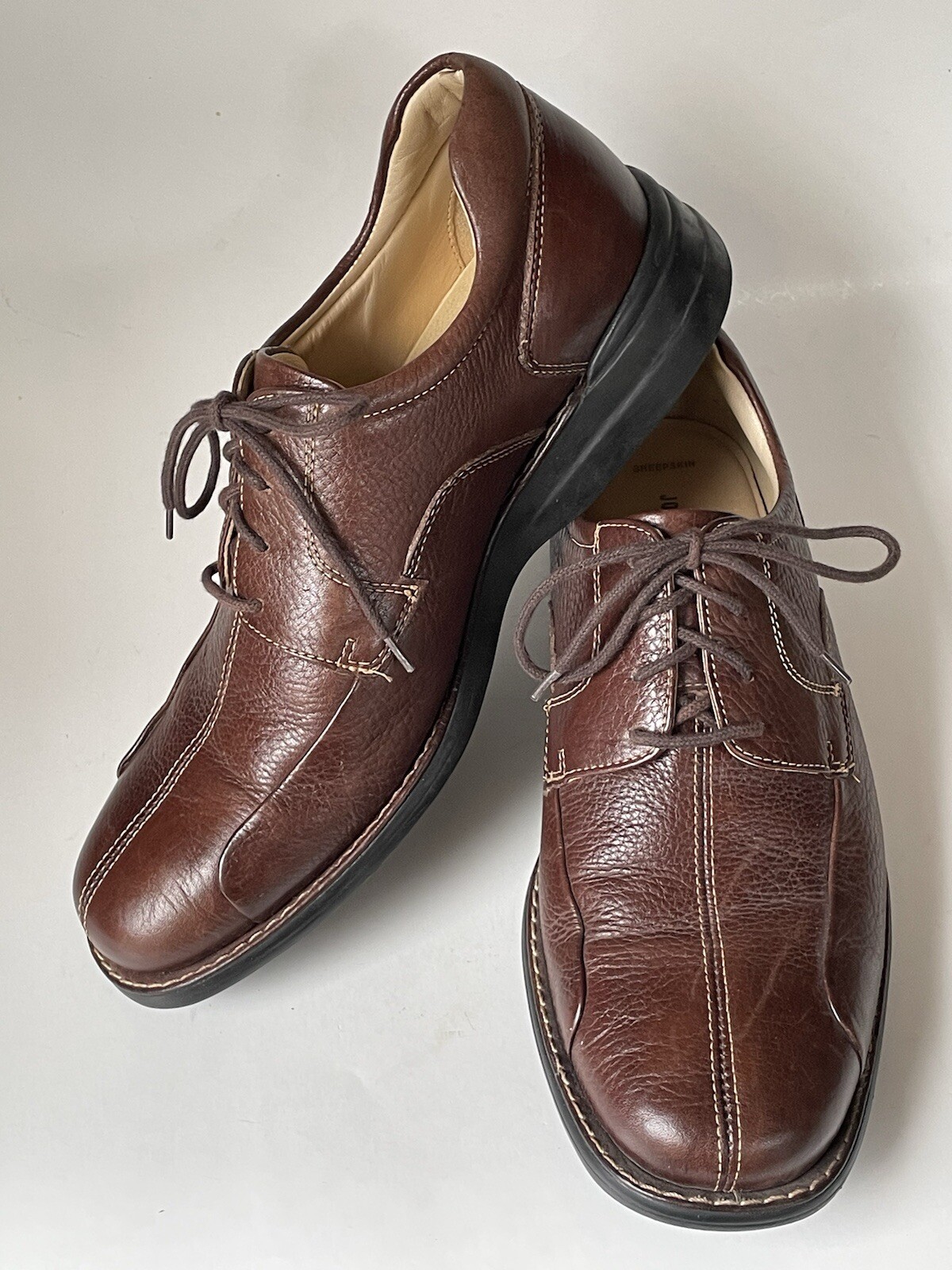 SAOLA Scarpe da uomo Johnston & Murphy Shuler in pelle di pecora marroni taglia 11M