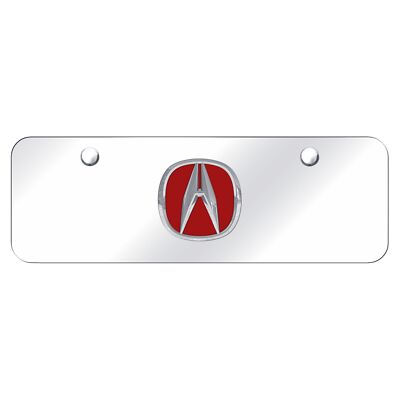 Acura Logo Mini License Plate (Chrome on Mirrored)