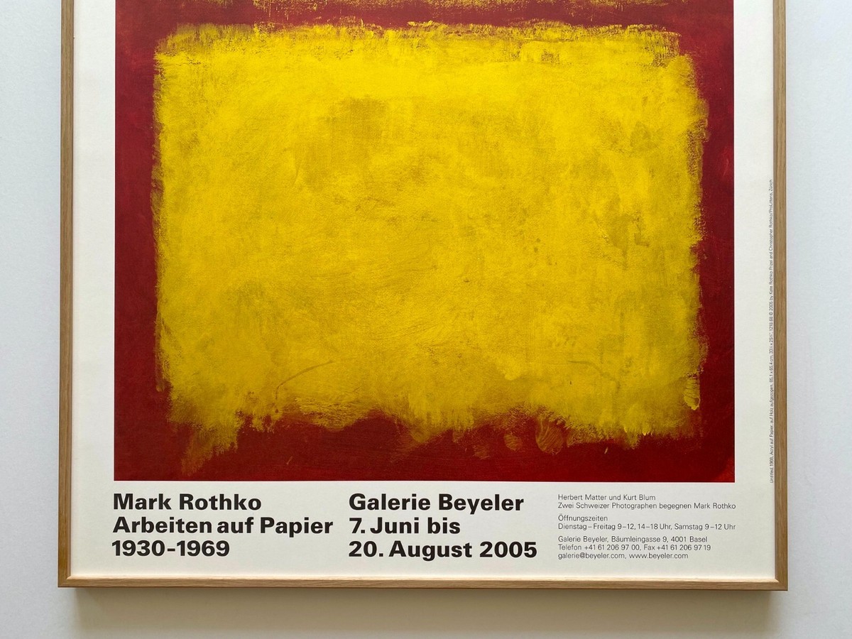 MARK ROTHKO RARE LITHOGRAPH PRINT FRAMED SWISS EXHIBITION POSTER