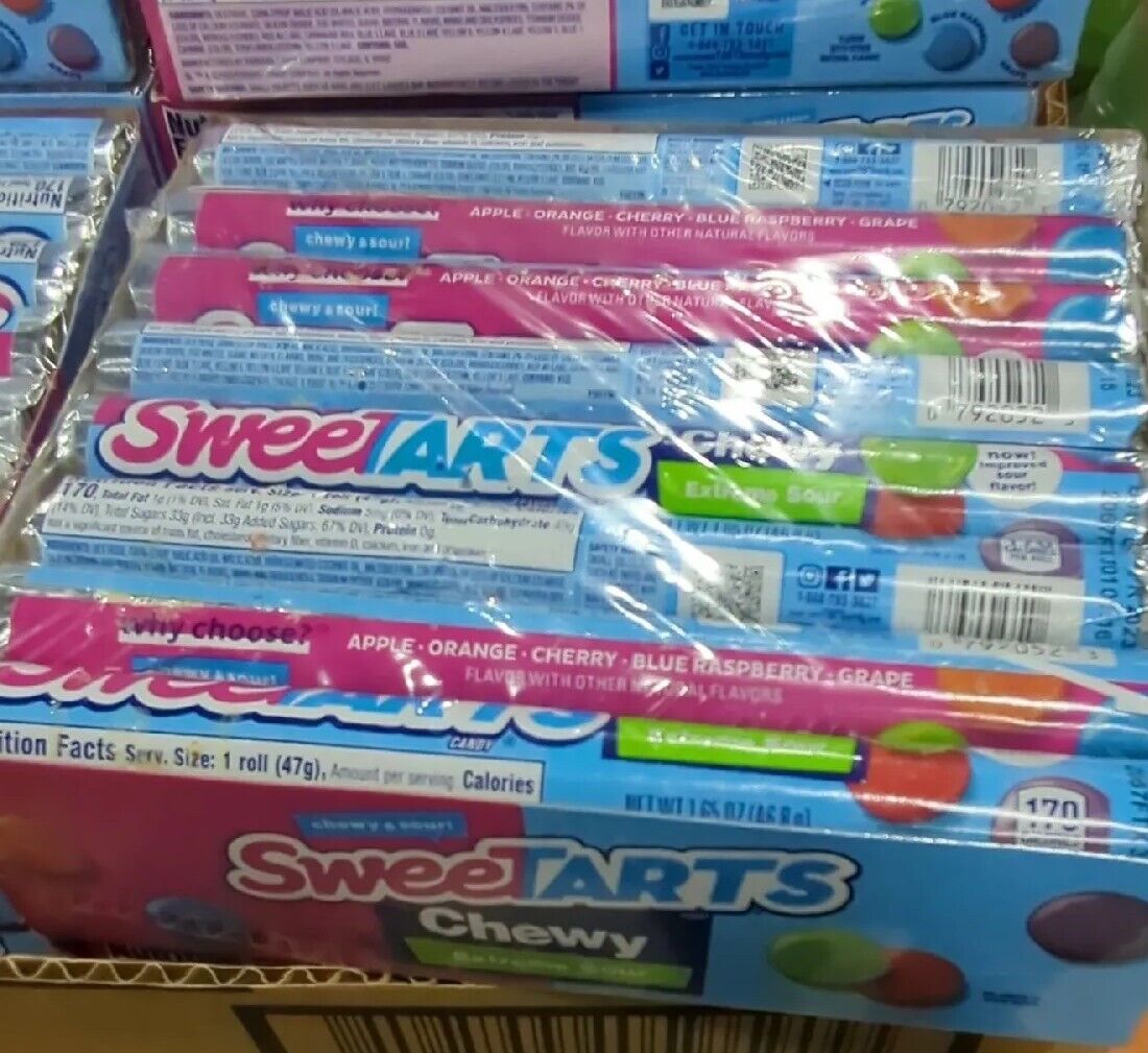 SweeTarts Shockers Chewy Sours Candy Packs: 24-Piece Box