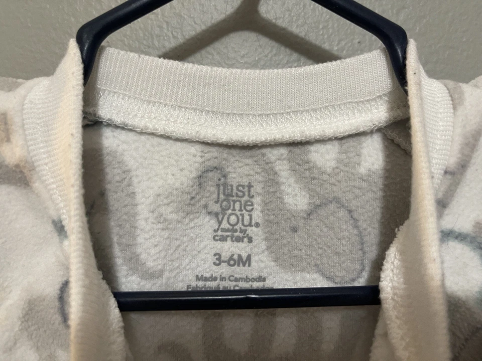 Carter's Bebé Niño Elefante y Cebra Acogedor Polar Manga Larga Saco de Dormir Blanco 3-6 M Foto 2 de 4