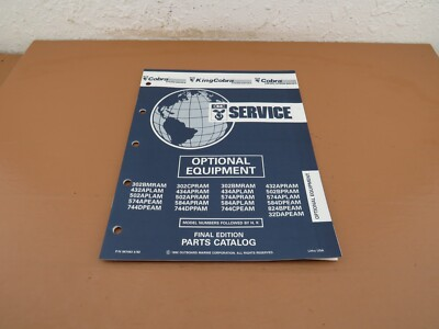 #ad 1992 King Cobra Cobra Stern Drives Optional Equipment OEM Parts Catalog 987493 $5.00