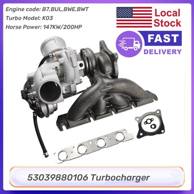 K03 Turbo Turbocharger for Audi A4 2.0T B7 BUL BWE BWT 53039880106 06D145701B AA