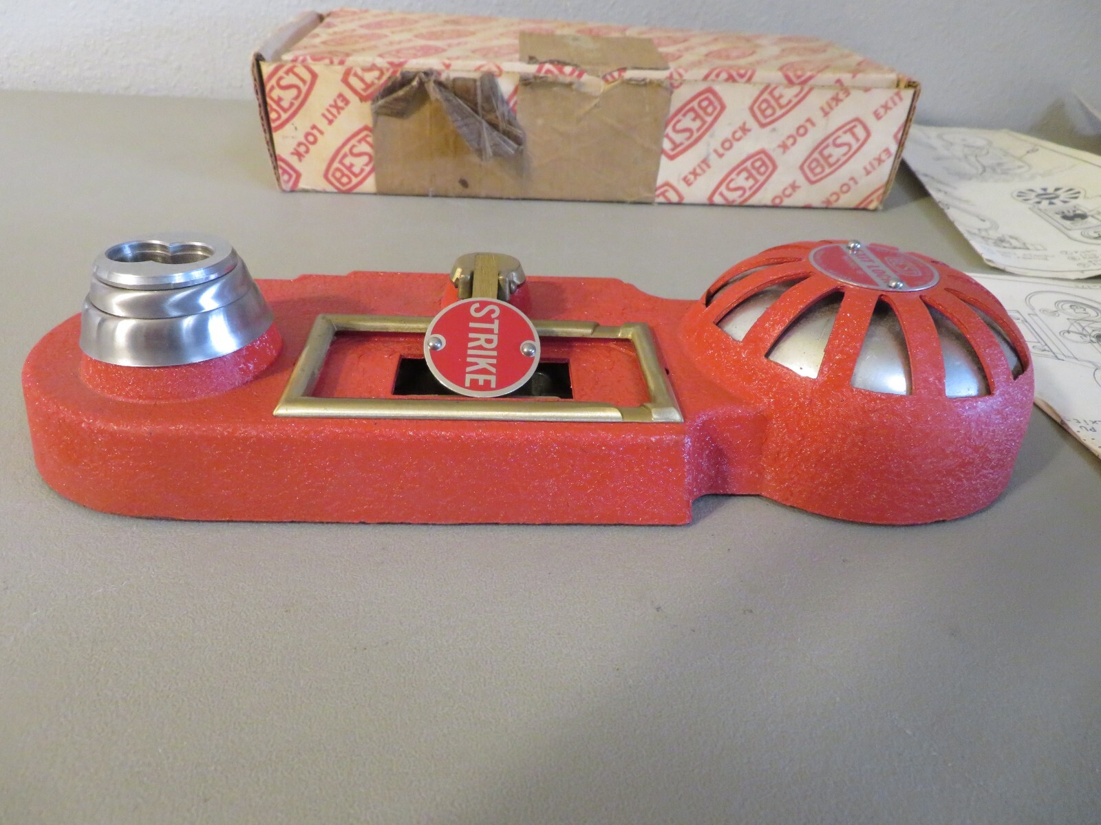 Open Box Vintage Best Universal Lock Co. Exit Fire Alarm Lock Model B