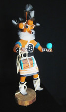 Vintage Hopi Kachina Mudhead Doll Hand Carved Wood- signed Roy Mitchell- 8"