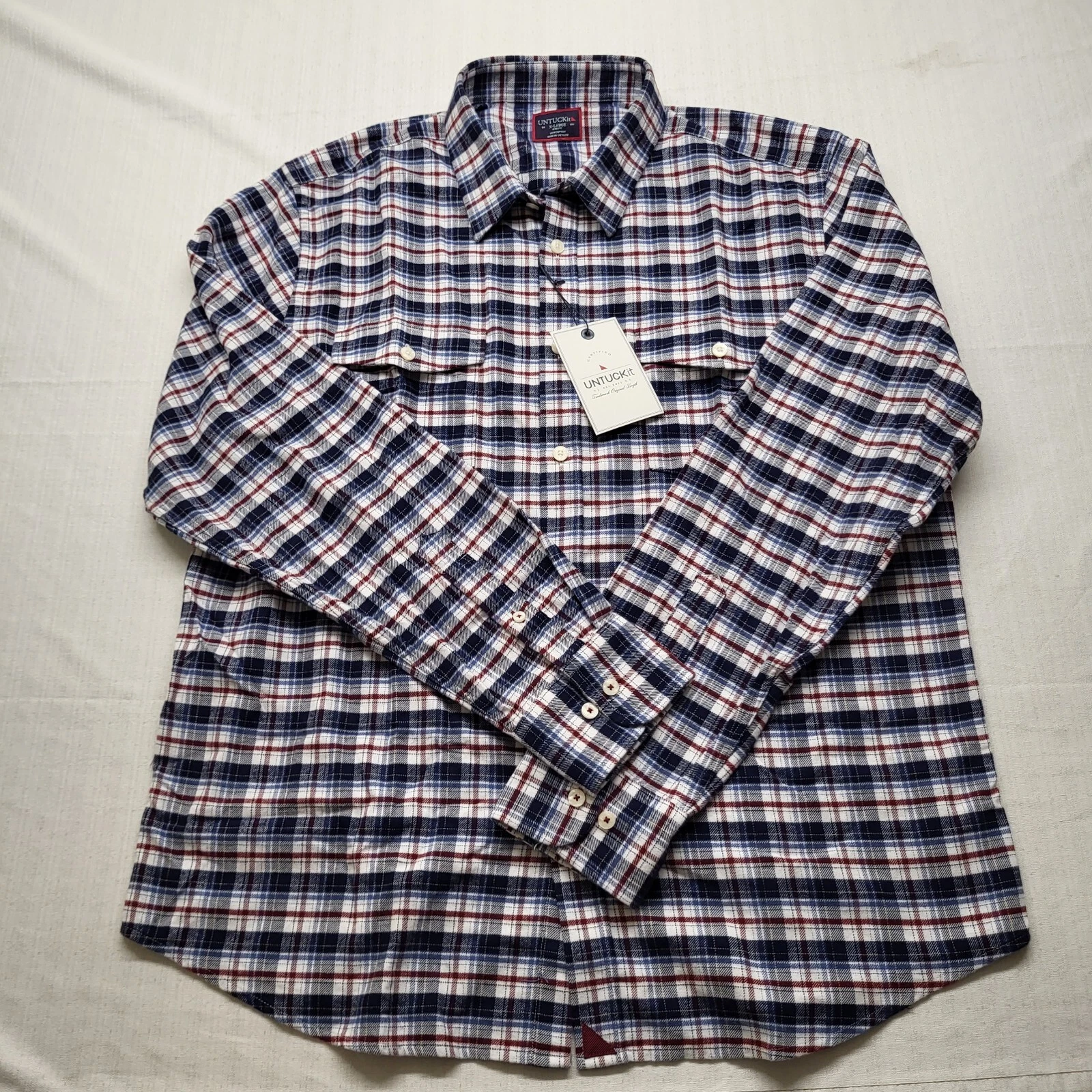 Untuckit Button Up Shirt Mens XL Slim Blue Plaid Kuhlmann Flannel Outdoor Preppy
Opens in a new wind