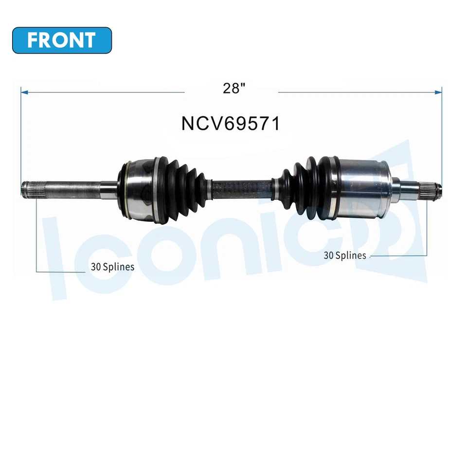 Front CV Axle Assembly Set For 1998-2007 Toyota Land Cruiser LEXUS LX470 4.7L V8 Foto 2 de 4