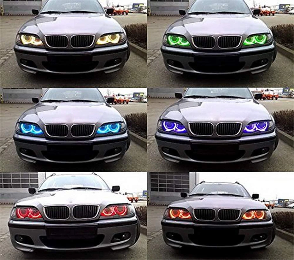 RGB Cotton LED Angel Eyes Lamp Halo Ring Car Headlight For BMW E36 E38 E39 E46 - Image 3 of 4
