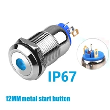 12mm Double Color Flat Dot LED1NO Self-locking Ring Luminous Brass Nickel Plated